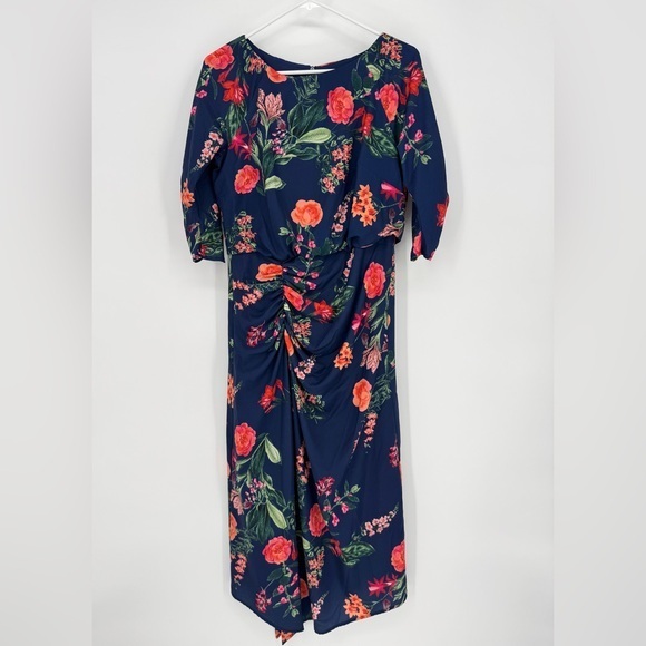 Vince Camuto Multicolored Wrap Gown with Bishop Sleeves - Picture 1 of 7